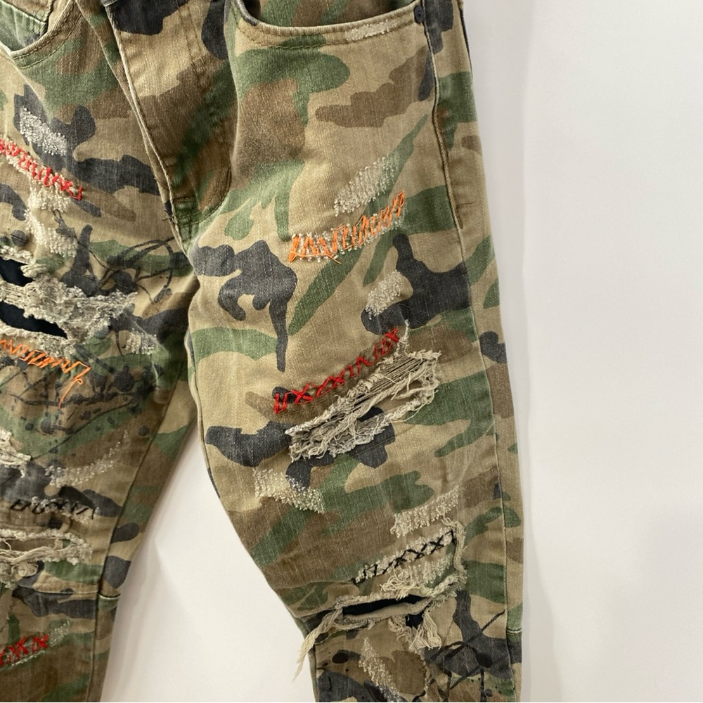 Camo Distressed Patchwork Jeans - image 5